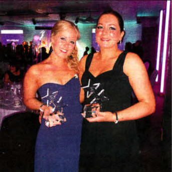 Victoria Kelly, left and Kara-Lyn Poots pictured at the UK beauty awards.