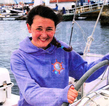 Rebecca Baird aboard a Challenger yacht.