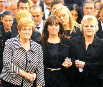 Family members at the head of the funeral cortege at Ballynahinch Baptist Church. Brian Little/Presseye.