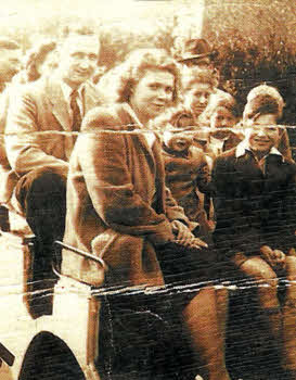 From left, the earliest photo of Reg and Edie together in 1949 at what is thought to be the Battersea Funfair, Included are Reg, Edie and two of their sons Reg (aged 7) and Patrick (2
