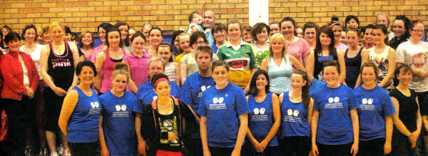 Danielle McGriskin with those who took part in the Zumba class in Glenavy recently