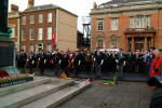 Preparing to lay wreathes at Lisburn Cenotaph.