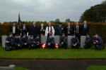 Pictured after laying wreathes at the Commonwealth War Graves at Eglantine Parish Church are L to R: Maurice Hanna (Peopleï¿½s Warden), Brian Fitzsimons (Standard Bearer ï¿½ 31 Group, Royal Observer Corps Association), Paddy Malone, Wing Commander Harry Allen, The Rector - Rev Canon William Bell, Flt Lt Roy Kerr (OC 817 Lisburn ATC), David Orr and Geoffrey Simpson (Rectorï¿½s Warden).