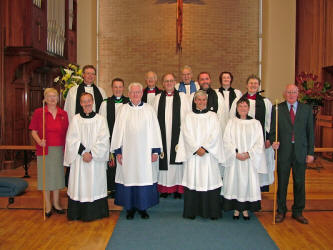 Pictured at a Service of Commissioning in St. Columba�s Church, Derryvolgie on Sunday 4th June is L to R:  (front row) The four newly Commissioned Parish Readers - James Newberry, Brian Littler, John Williams and Dorothy Jackson.  (back row)  Mrs Bertha Thompson - People�s warden, Rev Nigel Baylor, Rev Paul Dundas, Rev Canon Dr Ken Cochrane, Rev Canon George Irwin, Jack Hassard, Rev Tom Priestly, Rev Donna Quigley, Rev Diane Matchett and Brendan Kane - Rector�s warden. 