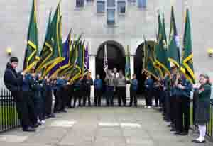 County Antrim Scout and Explorer Scout Sections colour party.