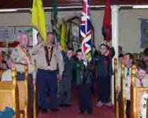 Part of the Cub Section colour party.