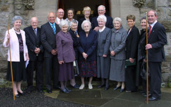 Mrs Sheena Herron (People's Church Warden) and Chris Cusdin (Rector's Church Warden) pictured with some of the parishioner who attended morning worship in St Colman's, Dunmurry last Sunday (3rd June). Included in the photo are Dr Robert Common (right in back row) and his wife Olive.