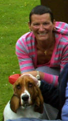 Fiona Humphries and her basset hound.