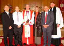 Pictured at a confirmation service in St Paul's Parish on Sunday 4th March are: L to R: Hugh McKay, Paul Kelly, the Rt Revd S. G. Poyntz - former Bishop of Connor, Barbara McKay, Jim Cairns and the Rector, the Rev James Carson.