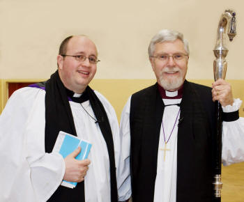The Revd William Nixon pictured with the Right Revd Harold Miller (Bishop of Down & Dromore) at the Service of Institution in St Ignatius�s Church, Carryduff on Friday 15th February. (photo supplied by the Ulster Star).