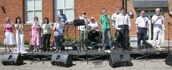 Jason Parker and the Lisburn Cathedral Praise Band’ pictured leading the lively worship at the ‘Global Day of Prayer’ 