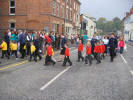Claire Mitchell, June Wightman and Adrian Robinson pictured leading the Anchor Boys into Railway Street Presbyterian Church, Lisburn, on Sunday 16th October 2005 for a Youth Work Commissioning Service