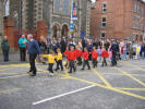 William Brown, Claire Mitchell, June Wightman and Adrian Robinson pictured with the Anchor Boys during a ï¿½March Pastï¿½ Railway Street Presbyterian Church on Sunday 16th October 2005 following a Youth Work Commissioning Service. 