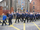Micala Davis and Tim Mitchell pictured with 1st Lisburn Boysï¿½ Brigade Company Section during a ï¿½March Pastï¿½ Railway Street Presbyterian Church on Sunday 16th October 2005 following a Youth Work Commissioning Service. 