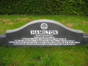 The Hamilton family grave at Lisburn cemetery.