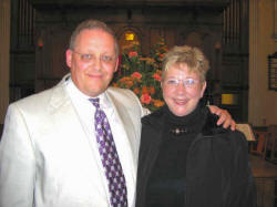 The Rev. Ian McIlroy and his wife Maureen, former members of Railway Street congregation, pictured at the P.W.A. Service in Railway Street on Sunday 30th October 2005.  Ian is now minister of Kirkmaiden and Stoneykirk Parishes in the Presbytery of Wigtown and Stranraer, Church of Scotland.