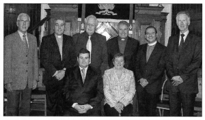 A service of ordination was held by the Presbytery of East Belfast in Carryduff Presbyterian Church on the evening of Sunday 18th September when Mrs. Tanya Adams and Mr. Colin Webster were ordained as Elders. Back row: Mr. J. Dixon, Rev. P. Jamieson, Mr. D. Cowan, Rev. A. Bill, Rev. A. Smyth (Minister) & Mr. F. Wilson (Session Clerk). Seated: Mr. Colin Webster and Mrs. Tanya Adams. US38-712SP 
