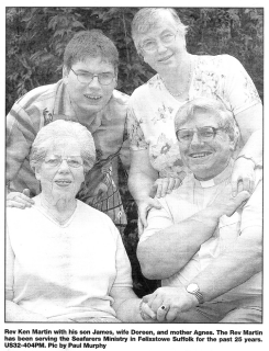 Rev Ken Martin with his son James, wife Doreen and mother Agnes