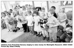 Children from Pond Park Nursery singing to raise money for Meningitis Research. US26-164AO