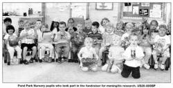 Pond Park Nursery pupils who took part in the fundraiser for meningitis research. US26-805SP Picture By: Aidan O'Reilly Picture By: Aidan O'Reilly