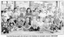 Pond Park Nursery pupils who took part in the fundraiser for meningitis research. US26-804SP
