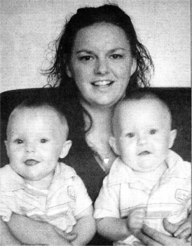 Davina Greer with Owen (left) and Charlie (right).