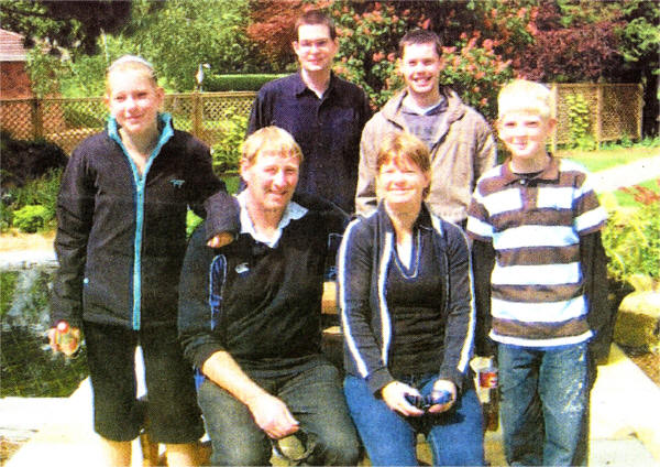 Harvey Allen and David McCord (back row) with Wim and Carla Verbane and family during their visit to Greenmount Campus.