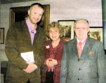 Pictured left-to-right are author Colin Sloan, Monica Walsh and Alderman Cecil Calvert (Chairman of Lisburn City Leisure Services). US0907-453CP