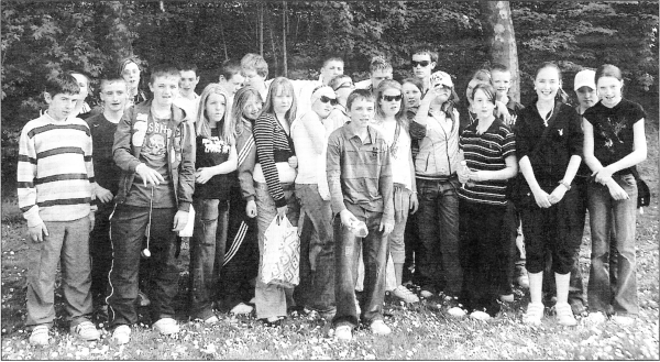 Pupils from the two schools who went on the history trip to Belgium.