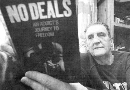 Jackie Burke with his book No Deal. US4107-552C0