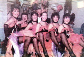 A line-up of the `Grizettes' from the Merry Widow, Lisnagarvey's 1980 production.