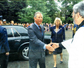 The Prince of Wales and Duchess of Cornwall received a warm welcome at St Catherine's Church.