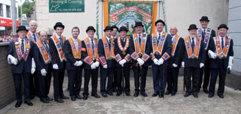 Lisburn LOL No 6 District Officers.  Included in the picture are Lagan Valley MP Bro Jeffrey Donaldson, Bro Fred Willoughby (Worshipful District Master), Bro Tom Kerr (Deputy District Master) and Bro Jonathan Beattie (District Secretary).