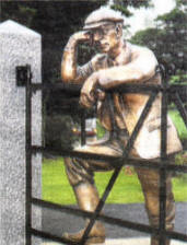 The bronze statue of Harry Ferguson in the memorial garden. US3408_508cd