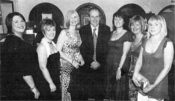 Gillian McGarry, Andrea Harper, Heather Gracey, John Harrison, Pam Brown, Mandy Harrison and Kerrie Ferguson at the Wallace High School end of year event at the Dunadry.
