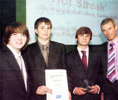 The 'Hot Streak' team receiving their 'Cracking Ideas' Award from Robin Webb, Innovation Director, UK Intellectual Property Office.