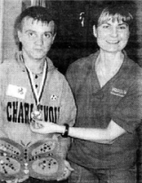 Averil McComb with a Ukranian teenager