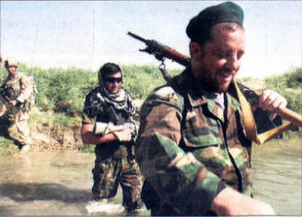 ANA soldiers and Royal Irish river crossing.