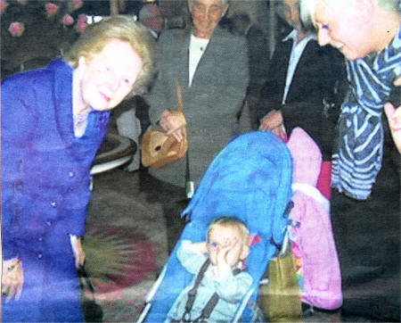 Lily's great grandmother Rita and Great Auntie Brenda. Front Row, Baroness Thatcher, Lilly and her Mum Emma.