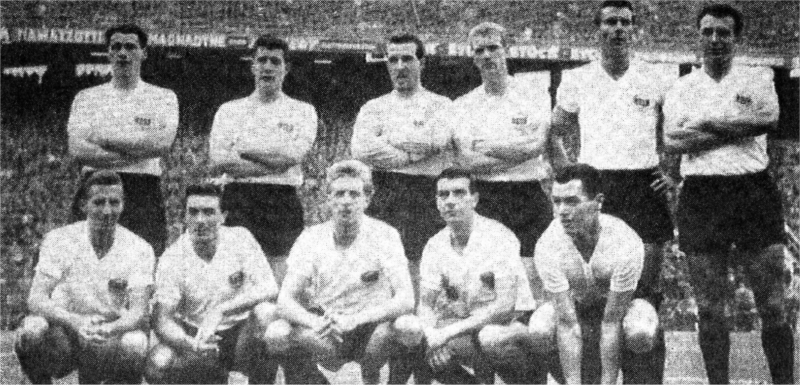 The 1960 Football League side which lost 4-2 at Milan. Jimmy Mcllroy (Burnley) is front row, 2nd left.