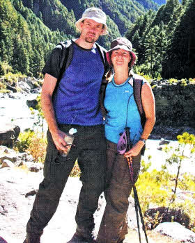 Trekkers Aaron Hill and his girlfriend Nicky Finch