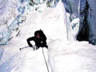 Noel Hanna during his climb up Everest.