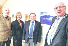 Stanley Bell Lisburn Arts Advisory Committee Ann Roulston Lagan Valley Rotary Club John Douglas Hilsborough Young Artists and Lisburn Mayor Alan Ewart pictured at Hilsborough Castle judging the School Photograher of the Year Competition. US4509-122A0