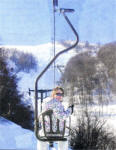 Lauren Gibson tries out the ski lift.