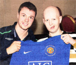 Stephen meets his football hero Jonny Evans.