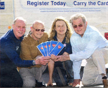Billy Thompson, Joe Raffo, Susan Kee and Bob Arnott, collecting for NI Kidney Research. US2209-506cd