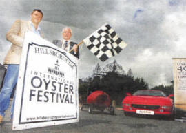 Chairman of the Hillsborough Oyster Festival David Dunlop and Lisburn Mayor Alan Ewart launching the Supercar Dream Rides Exhibition which will take place at the Festival. US2809-116A0 Picture By: Aidan O'Reilly