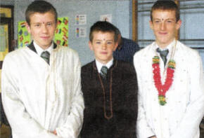 Colm McKeown, Josh Dennison and Nathan Lavery in traditional Indian costume. US2309-St Pats One World 4