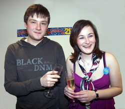 Paul and Laura Kelly toast their 21st birthday 