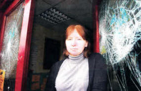 Sara Anderson at her chip chop which was vandalised. US1410-112A0 